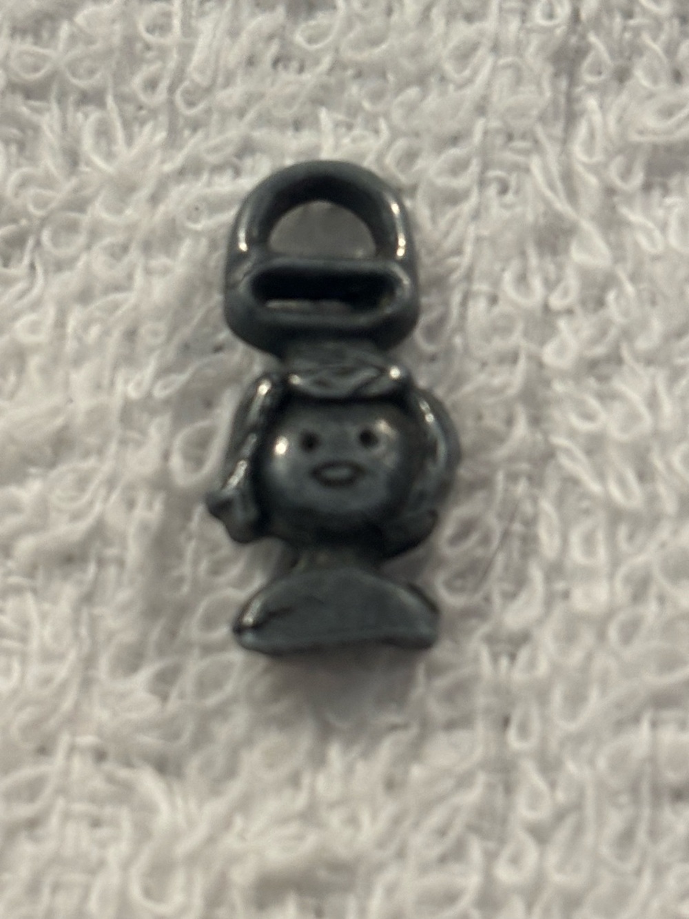 Girl charm metal or possibly pewter